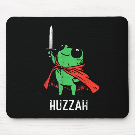 Frosch-Schwert-Umhang Huzzah Lustiges Meme Fantasy Mousepad (Vorne)