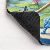 Frosch schwimmend auf einer Drehend Flop Mousepad (Ecke)