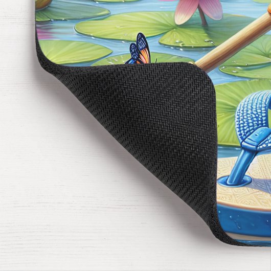 Frosch schwimmend auf einer Drehend Flop Mousepad (Ecke)