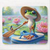 Frosch schwimmend auf einer Drehend Flop Mousepad (Vorne)