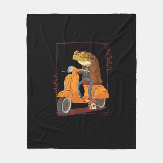 Frosch-Scooter-Pilz-Goblincore-Akademia Fleecedecke (Vorderseite)