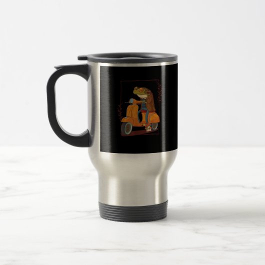 Frosch-Scooter-Pilz-Goblincore-Akademia Reisebecher (Links)