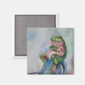Frosch Seed Art 5.1 cm Square Magnet (Vorderseite/Rückseite)