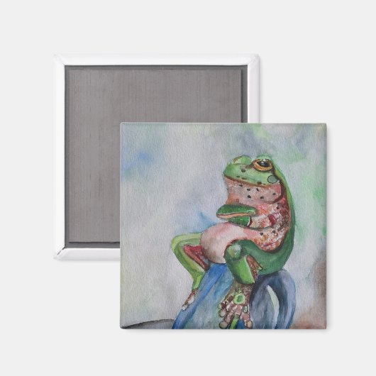 Frosch Seed Art 5.1 cm Square Magnet (Vorderseite/Rückseite)