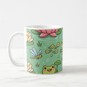 Frosch-Seerosenblatt-Muster-Tasse Kaffeetasse