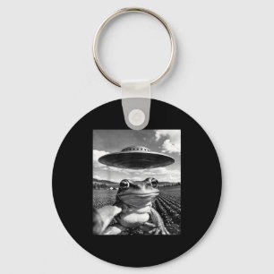 Frosch-Selfie mit UFO lustiger Frosch Frosch Meme Schlüsselanhänger