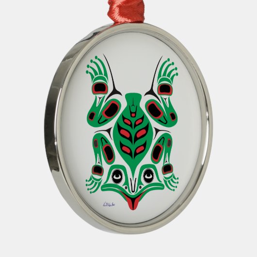 Frosch Silbernes Ornament (Rechts)