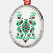 Frosch Silbernes Ornament (Links)