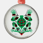 Frosch Silbernes Ornament (Vorne)