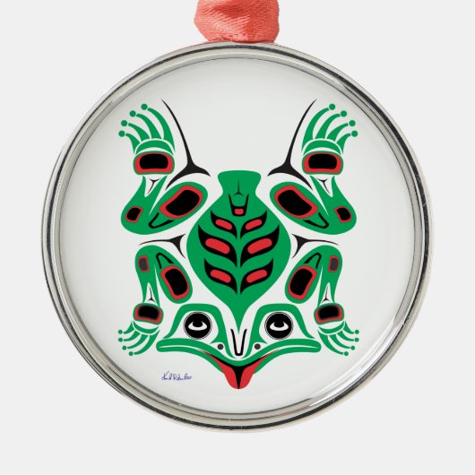 Frosch Silbernes Ornament (Vorne)