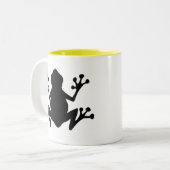 Frosch-Silhouette; Gelb Zweifarbige Tasse (Vorderseite Links)