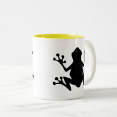 Frosch-Silhouette; Gelb Zweifarbige Tasse (VorderseiteRechts)