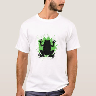 Frosch Silhouette Im Farbspritzer-Look T-Shirt