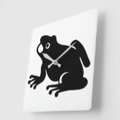 Frosch-Silhouette Quadratische Wanduhr (Winkel)