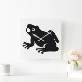 Frosch-Silhouette Quadratische Wanduhr (Zuhause)