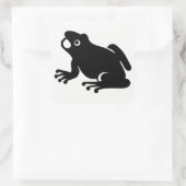 Frosch-Silhouette Quadratischer Aufkleber (Tasche)