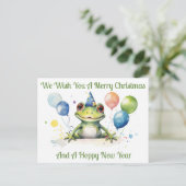 Frosch Silvester Glückwünsche Postkarte (Stehend Vorderseite)