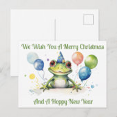 Frosch Silvester Glückwünsche Postkarte (Vorne/Hinten)