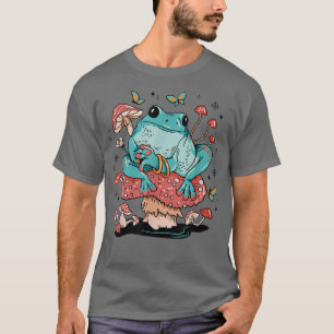 Frosch sitzend auf einem Niedlichen Mushroom Wildt T-Shirt