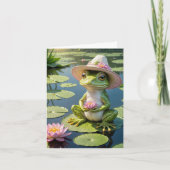 Frosch sitzend auf einer Lily Pad Note Card Karte (Vorderseite)