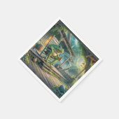 Frosch sitzend in einem Porsche Rockstuhl Serviette (Ecke)