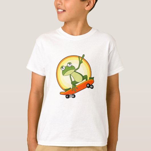 Frosch-Skater-Skateboard T-Shirt (Vorderseite)