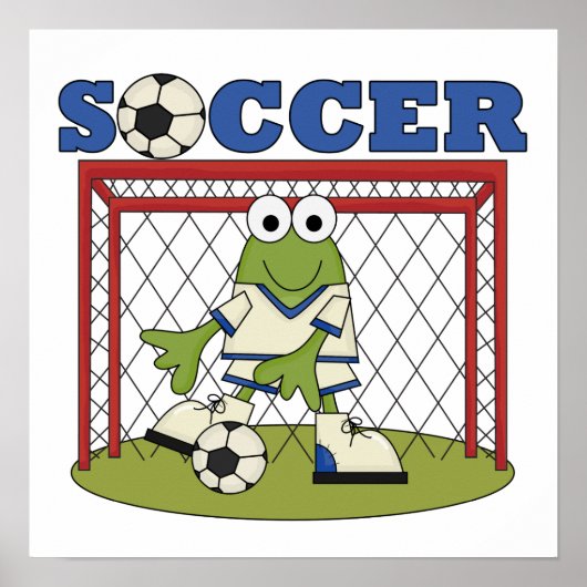 Frosch Soccer Goalie T - Shirt und Geschenke Poster (Vorne)