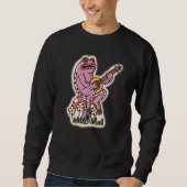 Frosch spielen Banjo - Sitzen im Pilz - Hütte Sweatshirt (Vorderseite)