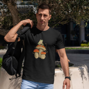 Frosch spielt Banjo im Pilz T-Shirt