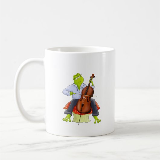 Frosch spielt Cello Kaffeetasse (Links)
