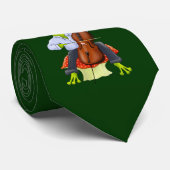Frosch spielt Cello Krawatte (Gerollt)