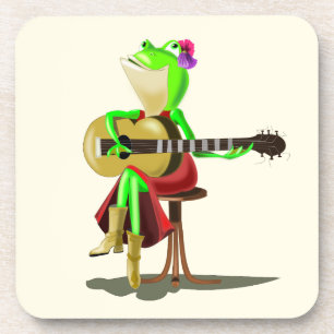 Frosch spielt Gitarre Getränkeuntersetzer - Ihre F