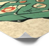 Frosch spielt PC-Spiele, Ukiyo-e Froschkunst, Fros Poster (Ecke)