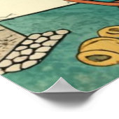 Frosch spielt PC-Spiele, Ukiyo-e Froschkunst, Fros Poster (Ecke)