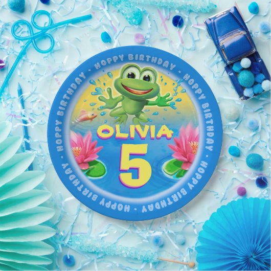 Frosch springend, fertigen Sie PapierPartyplatte 9 Pappteller (Party)