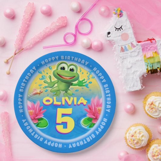 Frosch springend, fertigen Sie PapierPartyplatte 9 Pappteller (Party)