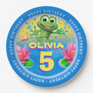Frosch springend, fertigen Sie PapierPartyplatte 9 Pappteller