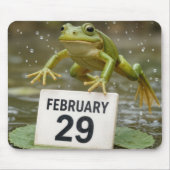 Frosch springt über das Datum 29. Februar Mousepad (Vorne)