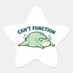Frosch-Sticker „Kann nicht funktionieren“ Süßer er Stern-Aufkleber