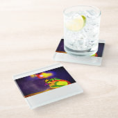 Frosch Summer Glasuntersetzer (Schrägansicht)