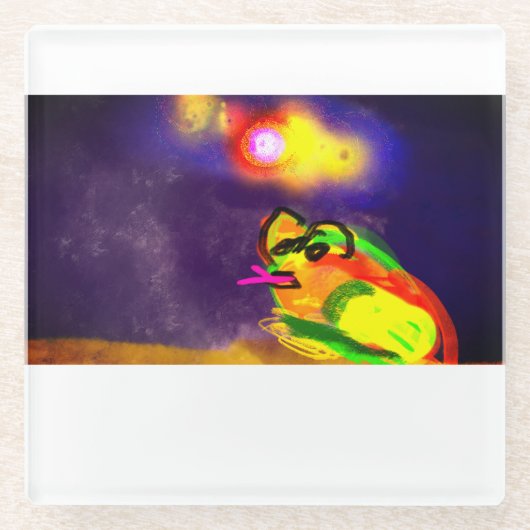 Frosch Summer Glasuntersetzer (Vorderseite)