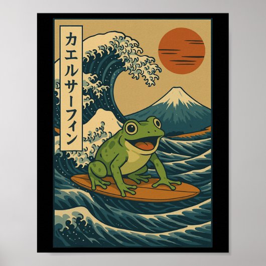 Frosch-Surfing Japanisch _3 Poster (Vorne)