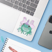 Frosch T-Shirt Aufkleber (Laptop mit iPhone)
