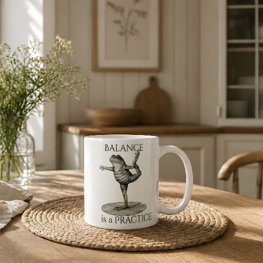 Frosch Tasse - "Balance ist eine Praxis"