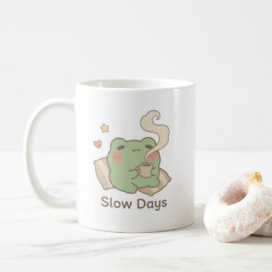 Frosch-Tasse 'Langsame Tage' Kuschelige, süße Ka Kaffeetasse