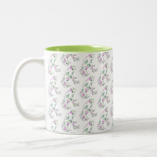 Frosch-Tasse, zwei tonen Tasse im weißen/Limonen (Links)