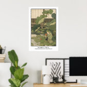 Frosch-Teegarten-Kunstprint Serene Zen Botanik Poster (Heimbüro)