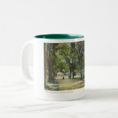 Frosch-Teich, Boston allgemeines c1910 Vintag Zweifarbige Tasse (Vorderseite Links)