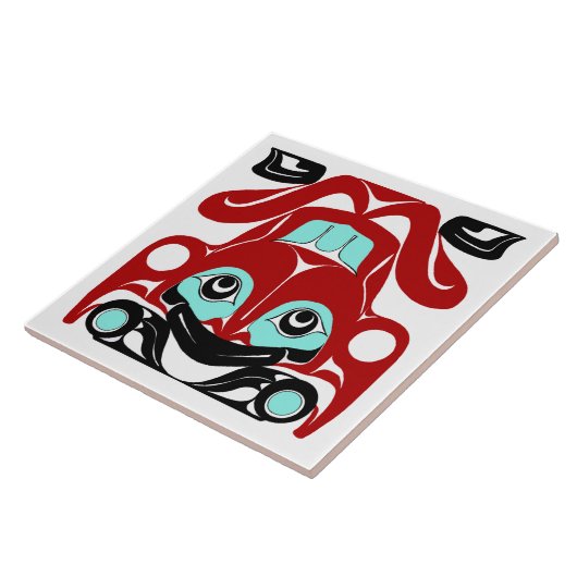 Frosch Tile - NW Coast Indian Formline Style Fliese (Seite)