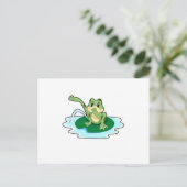 Frosch Toilette Postkarte (Stehend Vorderseite)